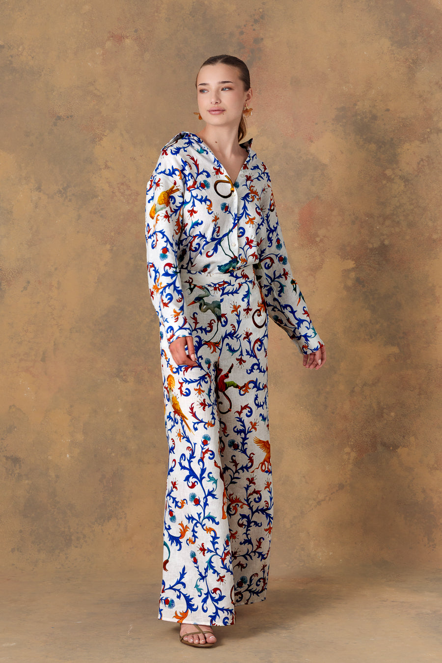 Camisa de lino blanca para mujer chiron