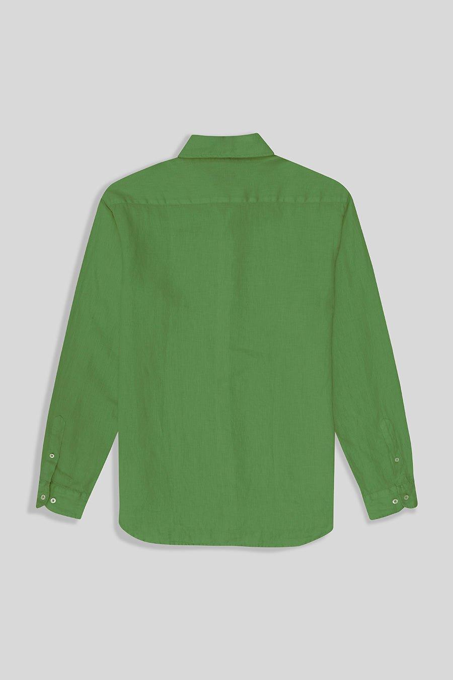 basíc linen shirt apple green - soloio